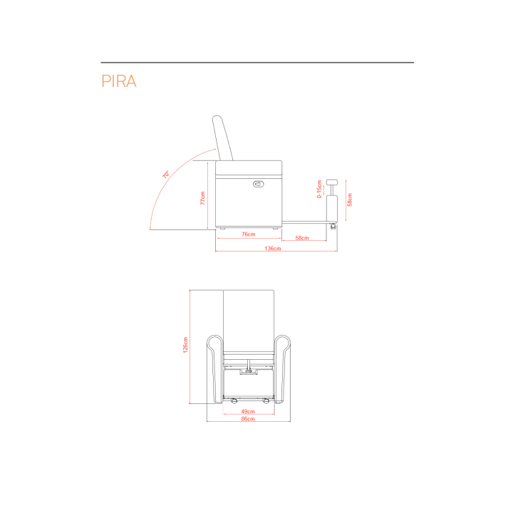 Spa Pedicure Stoel Pira grijs | Beautywaves