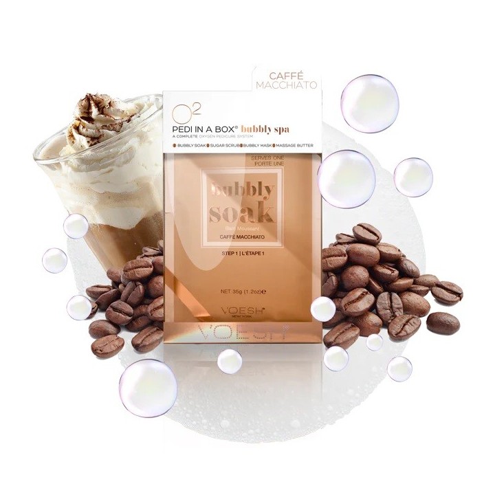 VOESH Pedi in a Box 4 Step - O2 Spa Caffe Macchiato