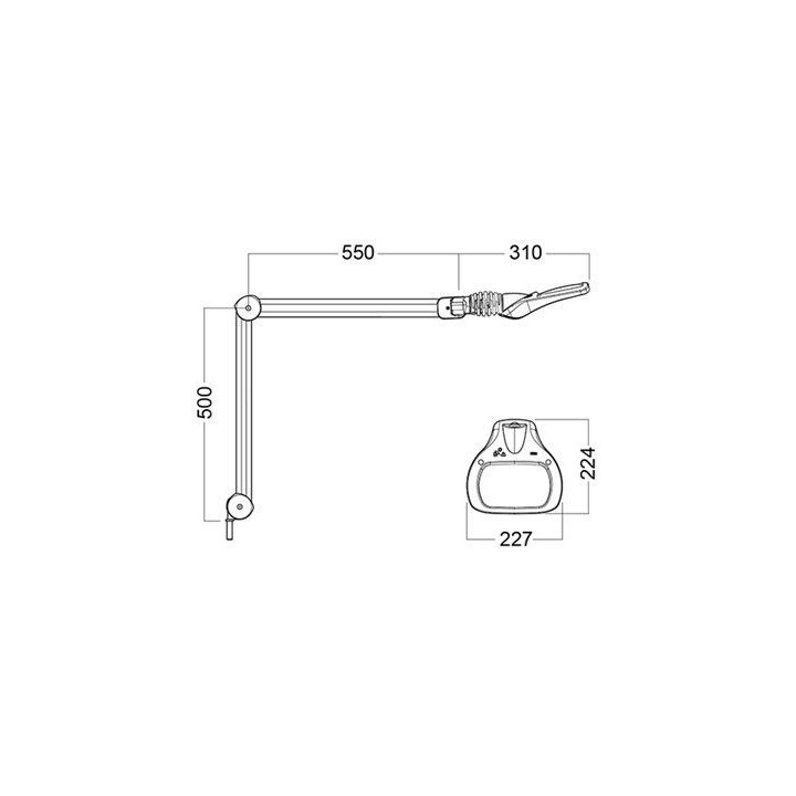 Loupelamp Luxo Wave LED 3 Dioptrie