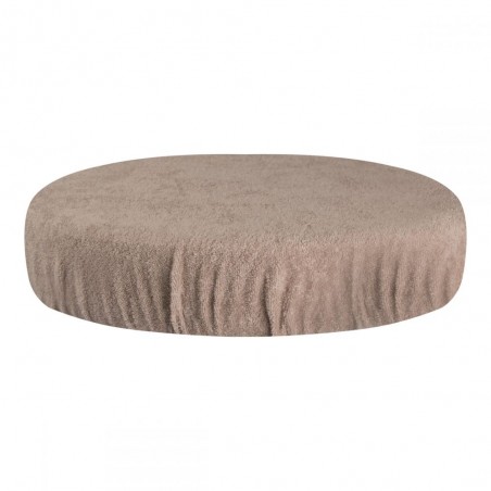 Badstof hoes voor tabouret ronde zitting beige