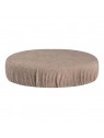 Badstof hoes voor tabouret ronde zitting beige