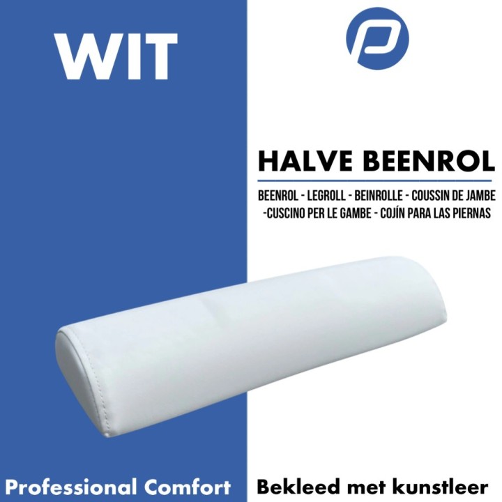 Halfrond kussen kort model wit