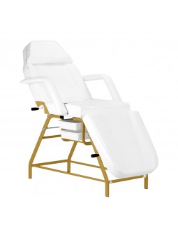 Behandelstoel 557G met laden goud - wit