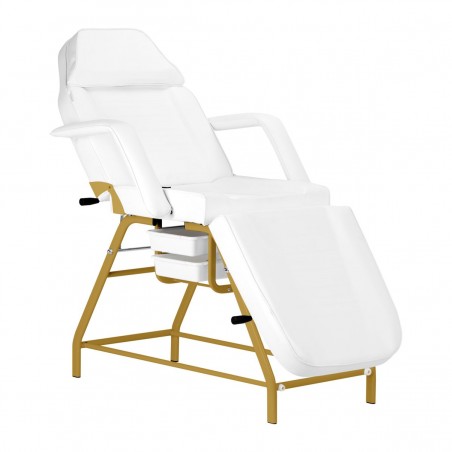 Behandelstoel 557G met laden goud - wit