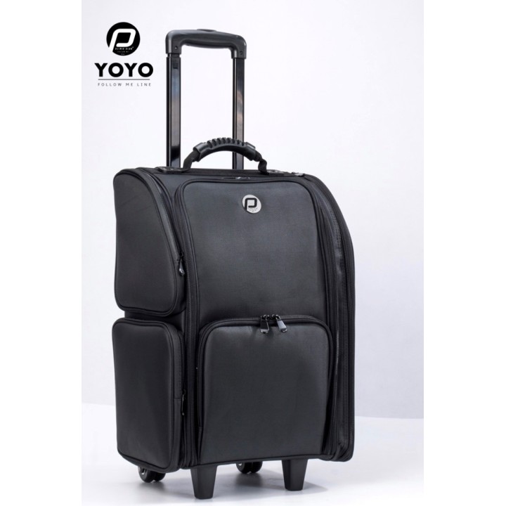 Clinic Club Yoyo Nylon Visagiekoffer Zwart met Trolley