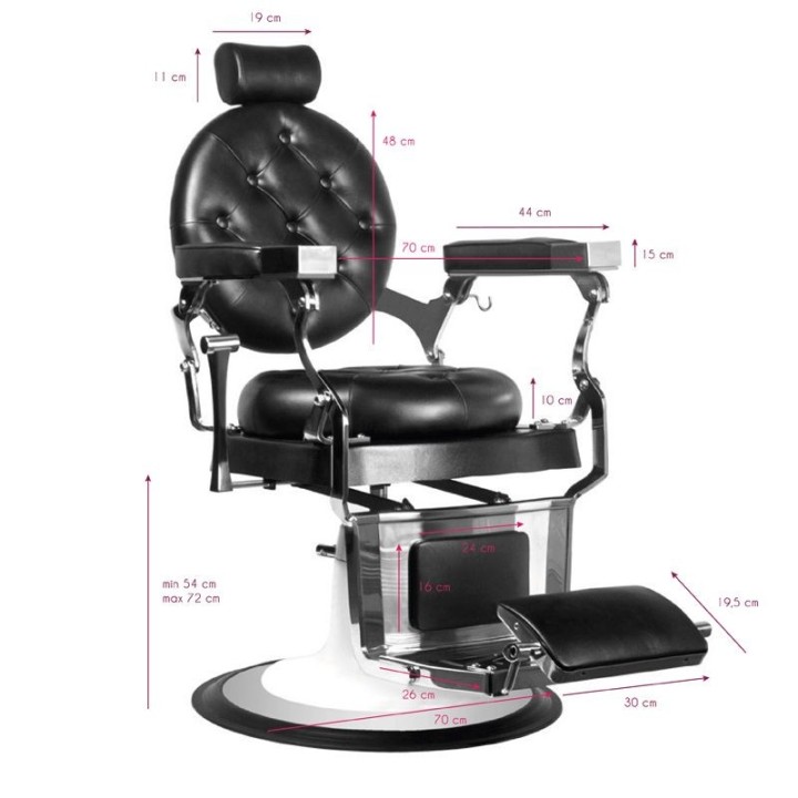 Barberchair Gabbiano Imperator zwart