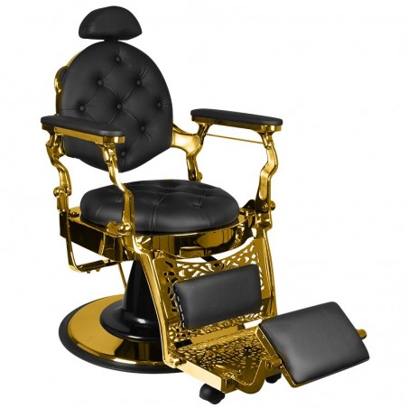 Kappersstoel Barberchair Gabbiano Giulio Gold Zwart