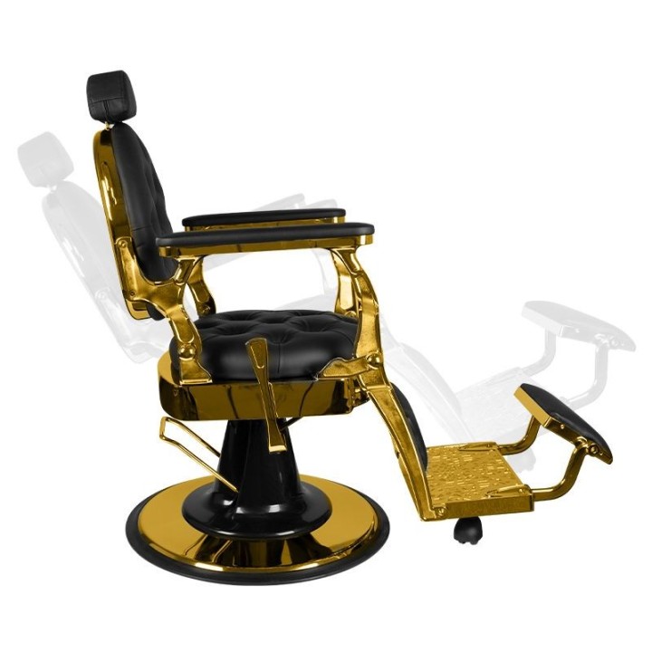 Kappersstoel Barberchair Gabbiano Giulio Gold Zwart