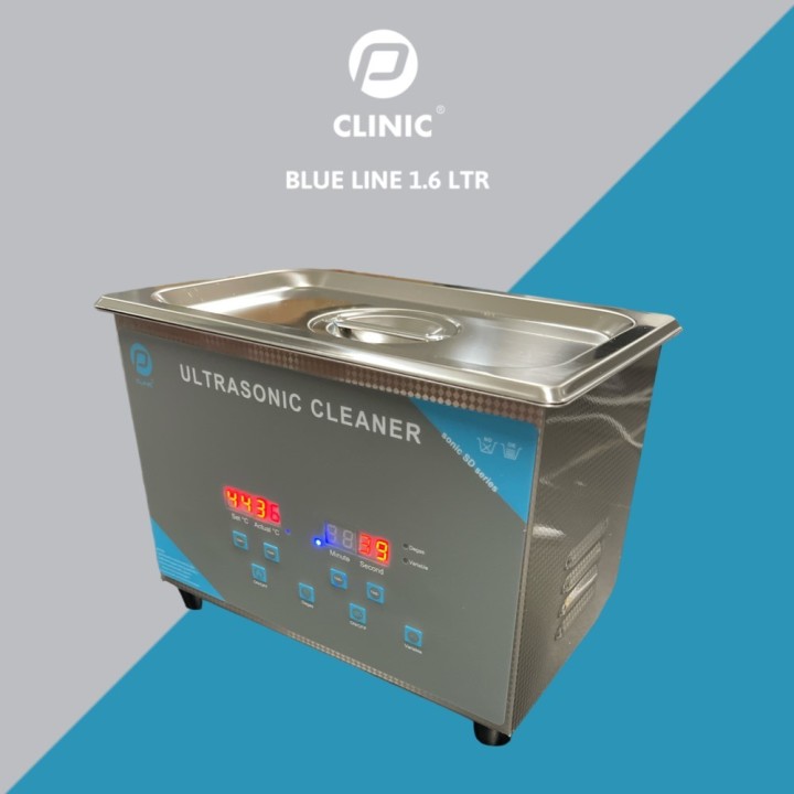 P Clinic Blue Line RVS Ultrasoon Reiniger 1.6 ltr + verwarming