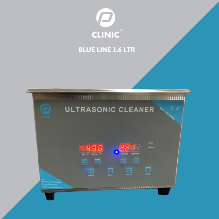 P Clinic Blue Line RVS Ultrasoon Reiniger 1.6 ltr + verwarming