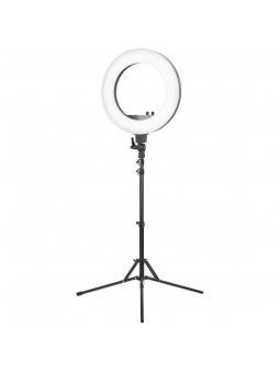 Ringlamp - ring light 18" 48w led zwart met statief