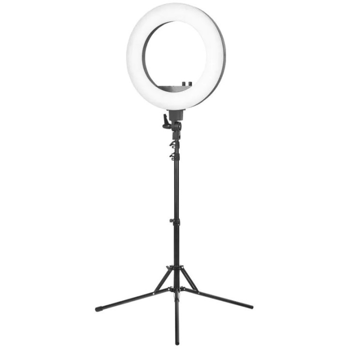 Ringlamp - ring light 18" 48w led zwart met statief