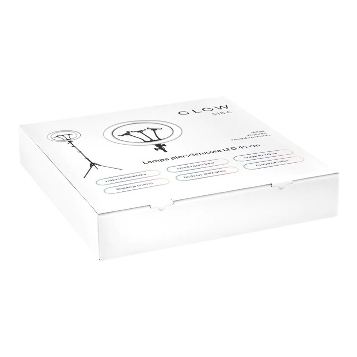 GLOW Ringlamp 18" bsc met Statief 45W