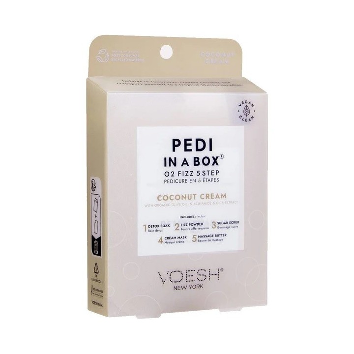 VOESH Pedi in a Box O2 Fizz 5 Step - Coconut Cream