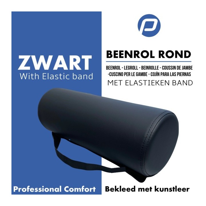 Beenrol Rond Zwart met Elastiek Band