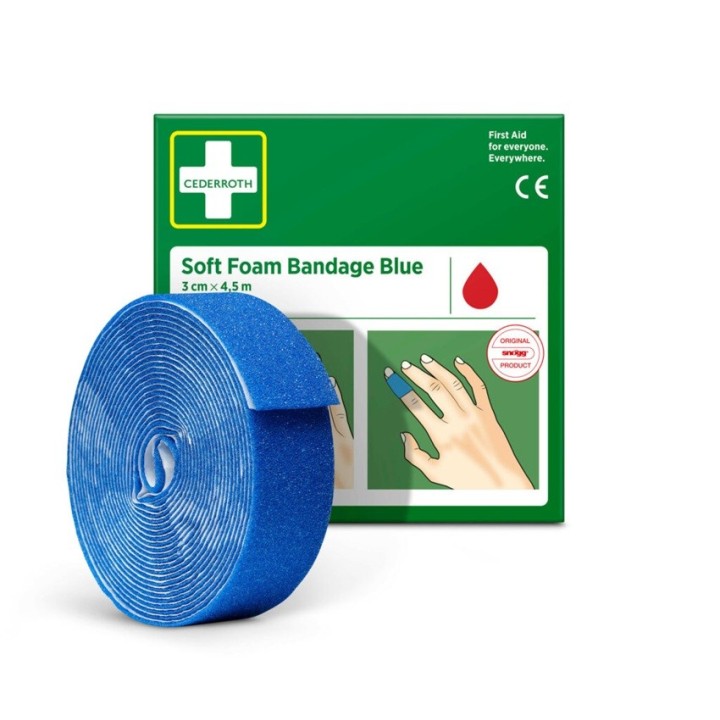 Cederroth (Snogg) Soft Foam Bandage Blauw 3cm x 4,5m
