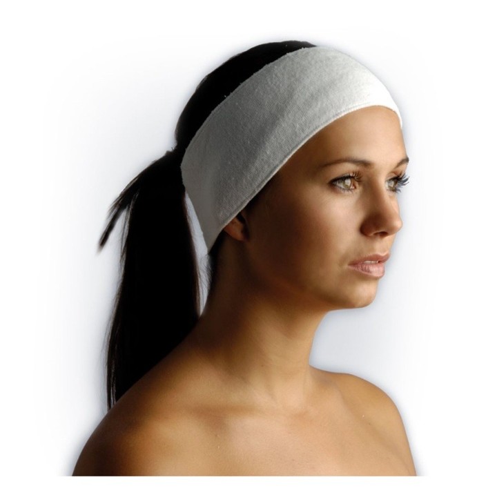 Badstof bandeau wit met velcrosluiting | Beautywaves