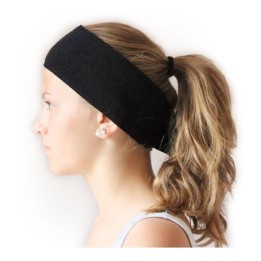 SP Badstof bandeau zwart met velcro sluiting