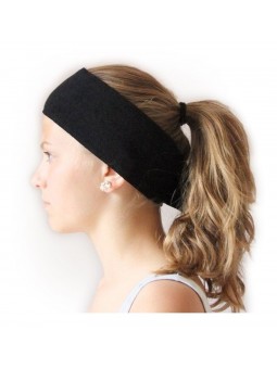 SP Badstof bandeau zwart met velcro sluiting