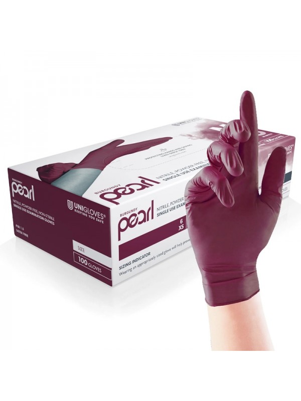 Unigloves Nitril Handschoenen Burgundy Pearl 100 st