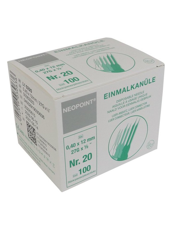 Neopoint naalden 27G 0.40 x 12 mm NR20 100 st