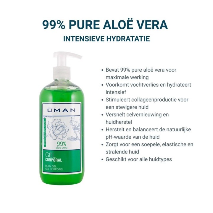 Aloë Vera Gel Uman pompflacon 500 ml