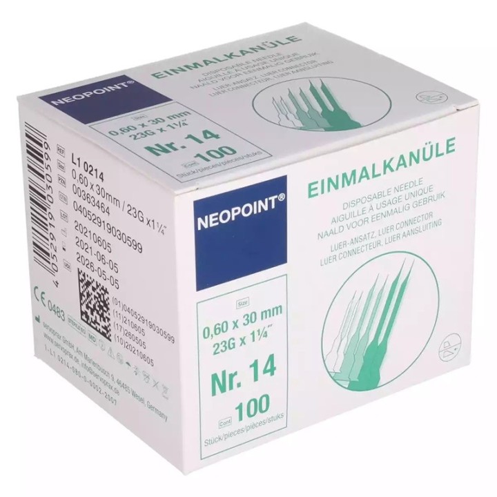 Neopoint naalden 23G 0.60 x 30 mm NR14 100 st