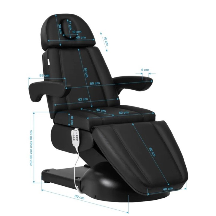 Behandelstoel Azzurro Lux 3 motoren zwart