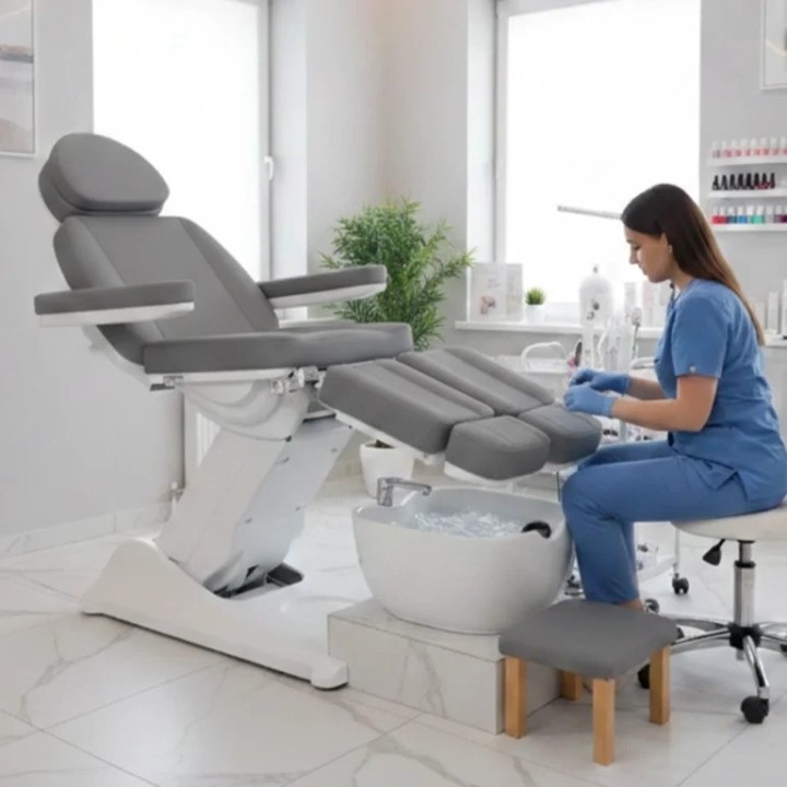 Pedicure Behandelstoel Weelko Solstice Grijs 3 motoren