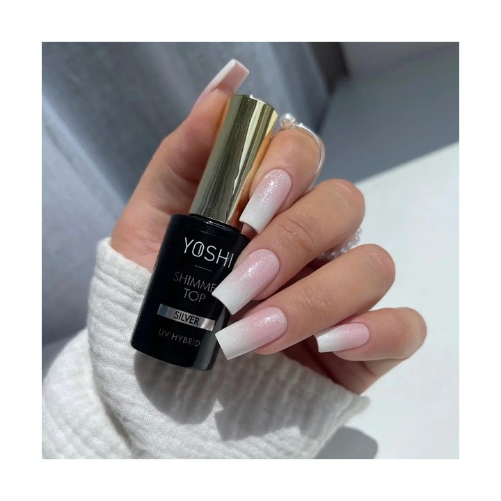 Yoshi Gelpolish Top Shimmer Silver 10ml