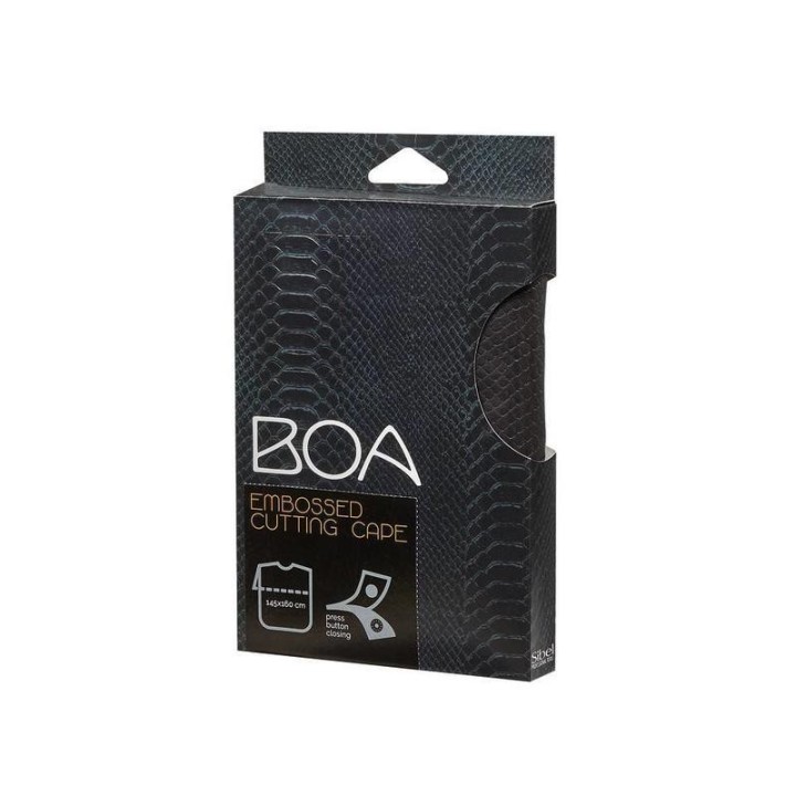 Kapmantel Boa zwart met drukknopen 