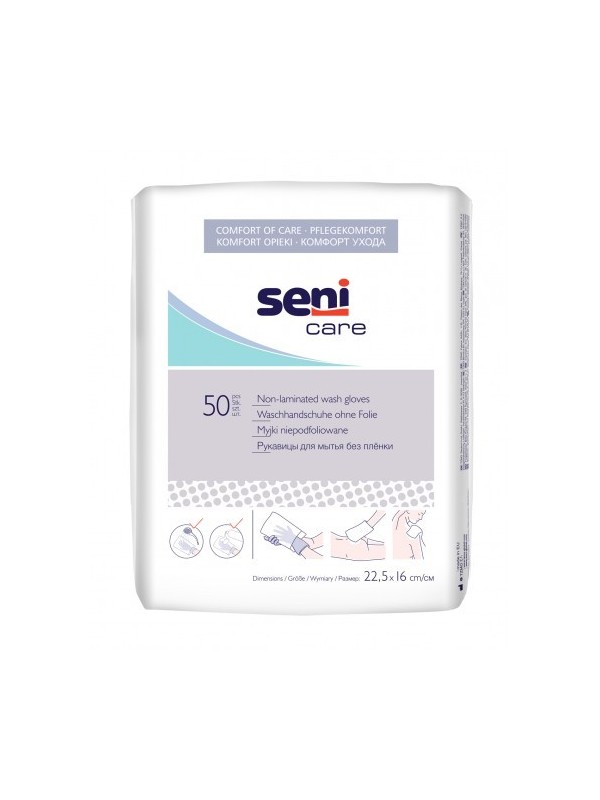 Washandjes wegwerp Seni Care 50 stuks