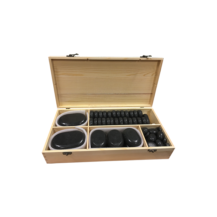 Hotstone Basalt Stenen Set 54 Delig in Kist