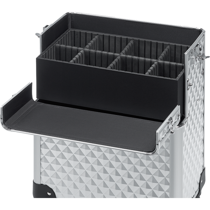 PROFESSIONELE BEAUTY TROLLEY 2 IN 1 ZILVER SIBEL