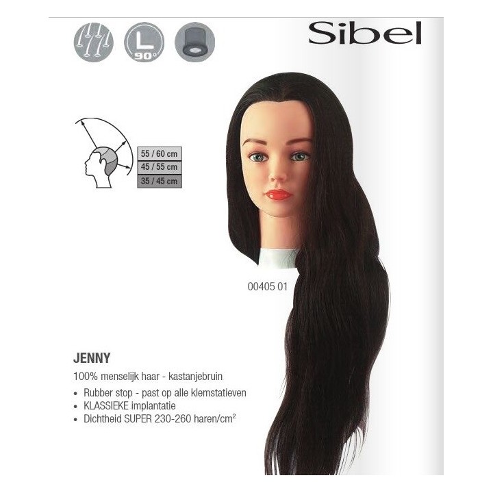 Oefenhoofd 100% echt haar Sibel