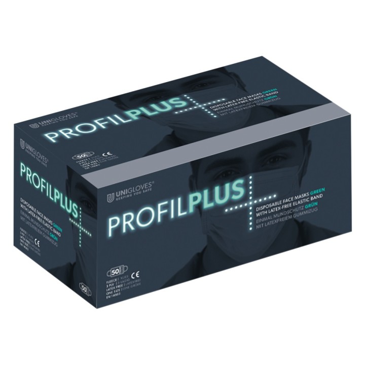 Mondmaskers Groen Unigloves Profil Plus IIR 50 st